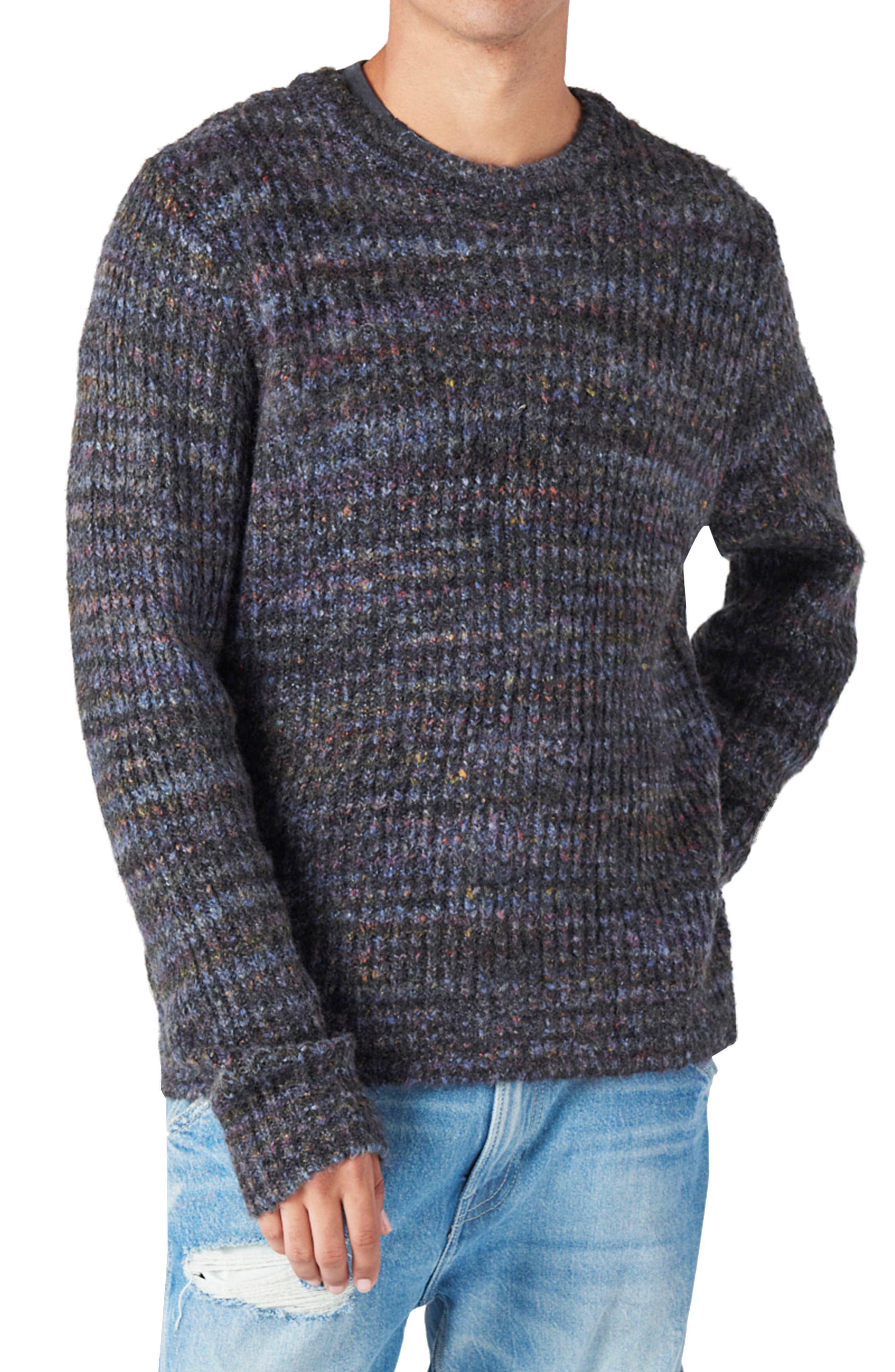 Etecredpow Mens Spliced Stylish Knit Crewneck Warm Pullover Jumper Sweaters 